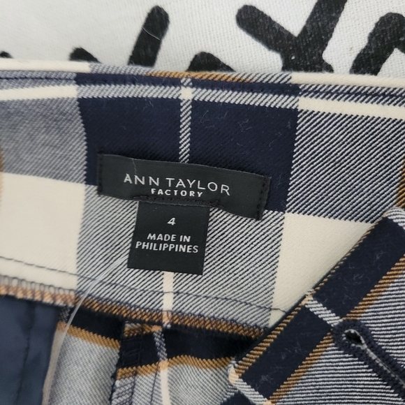 Ann Taylor Factory Women's Wide Leg Plaid Pants Trousers Size 4 - Picture 11 of 12